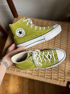 Converse Chuck Taylor All Star Lift Platform High Top Green Women’s 8.5 Lime